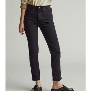 Everlane Original Cheeky Jean Coal Black High Rise Straight Leg Women’s 25 Crop